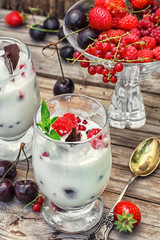 ice cream with fresh fruit