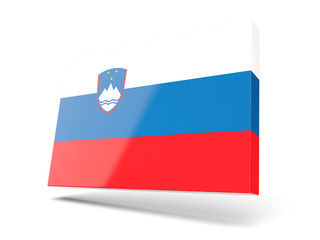 Square icon with flag of slovenia