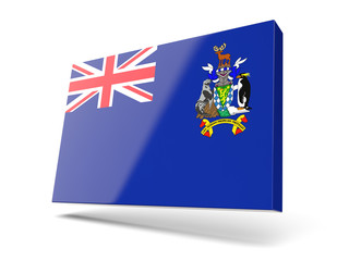 Square icon with flag of south georgia and the south sandwich is