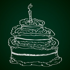 Simple doodle of a birthday cake