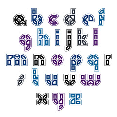 Rounded contrast technical small characters created from section