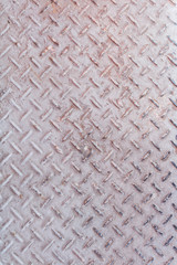 Background of old metal diamond plate in silver color background