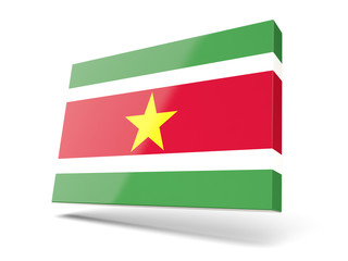 Square icon with flag of suriname