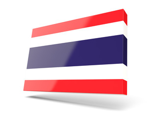 Square icon with flag of thailand