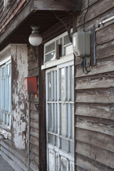 Fototapeta na wymiar Old wooden building in Hokkaido