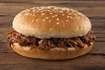 Pulled pork in  a bun