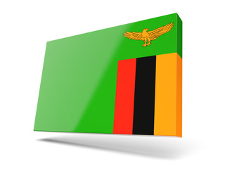 Square icon with flag of zambia