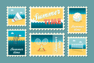 Summertime stamp set flat