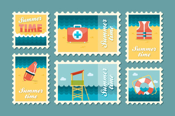 Summertime stamp set flat