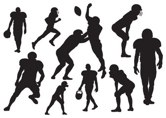 Vector American football players silhouette