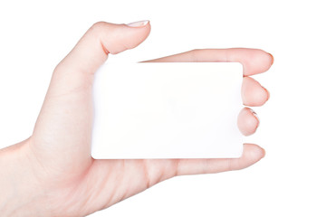 Fototapeta premium Hand with white card