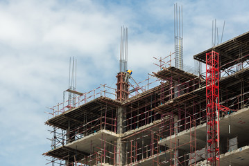 Cranes on construction site.