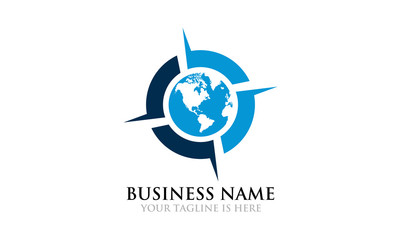Global Compass Navigation Logo Template © jongjawi