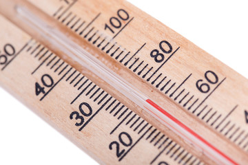 Atmospheric wooden thermometer