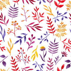 Vector watercolor floral pattern.