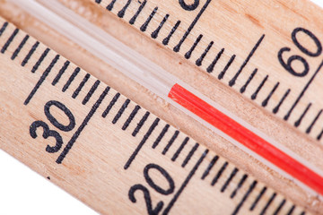 Atmospheric wooden thermometer