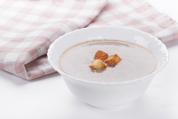 Mushrooms cream soup with agaric