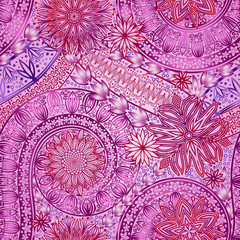 Vintage floral motif ethnic seamless background.