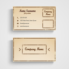 Retro business card with grunge template