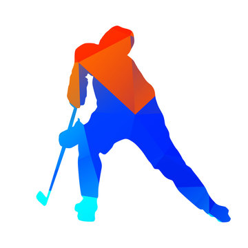 Abstract geometrical hockey player