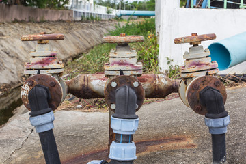 Old valve water supply industrial plant 