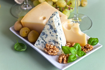 Cheese with fruits