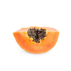 Half cut papaya fruits