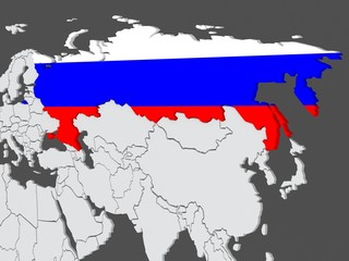 Fototapeta premium Map of worlds. Russia.