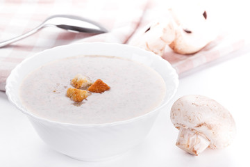 Mushrooms cream soup with agaric