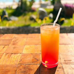 Fruit shake with ice