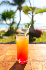 Fruit shake with ice