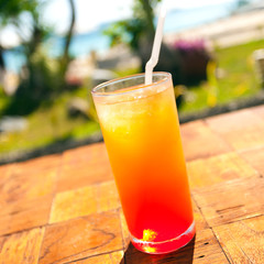 Fruit shake with ice