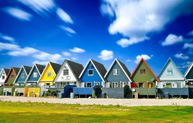 Selbstklebende Fototapete Skandinavien Häuser in Skandinavien, Europa