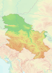 Karte von Serbien ohne Beschriftung