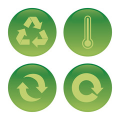 Abstract Sustainability objects on a white background