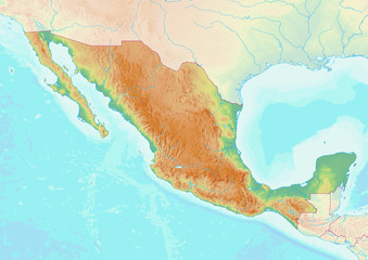 Karte von Mexiko ohne Beschriftung
