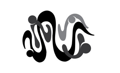 Abstract wall art sticker illustration