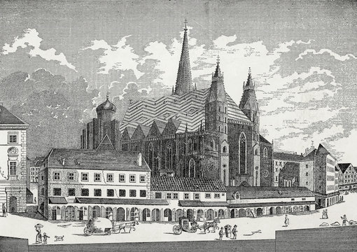 Wien, Stephansplatz um 1792, Kupferstichvorlage