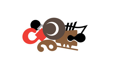 Abstract wall art sticker illustration