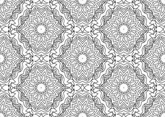 Seamless Contour Floral Pattern.