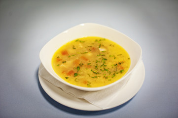 original cream soup  isolated on white background