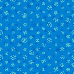 Seamless blue pattern with snowflakes