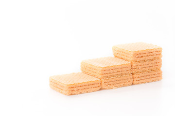 orange wafer on white background