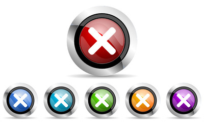 cancel vector icons set