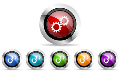 gears vector icons set