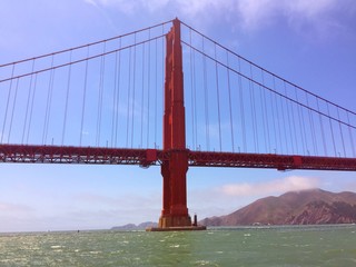 golden gate bridge from a sailboat