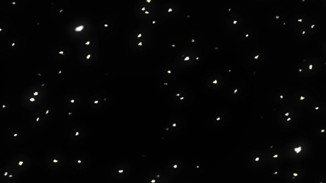 Flying in Space. Animation Stars on Black Background