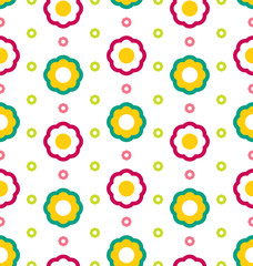 Illustration Seamless Texture with Flowers, Beautiful Kid Patter
