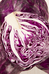 red cabbage on a wood