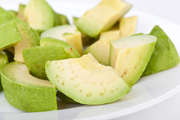 Cutted avacado on plate